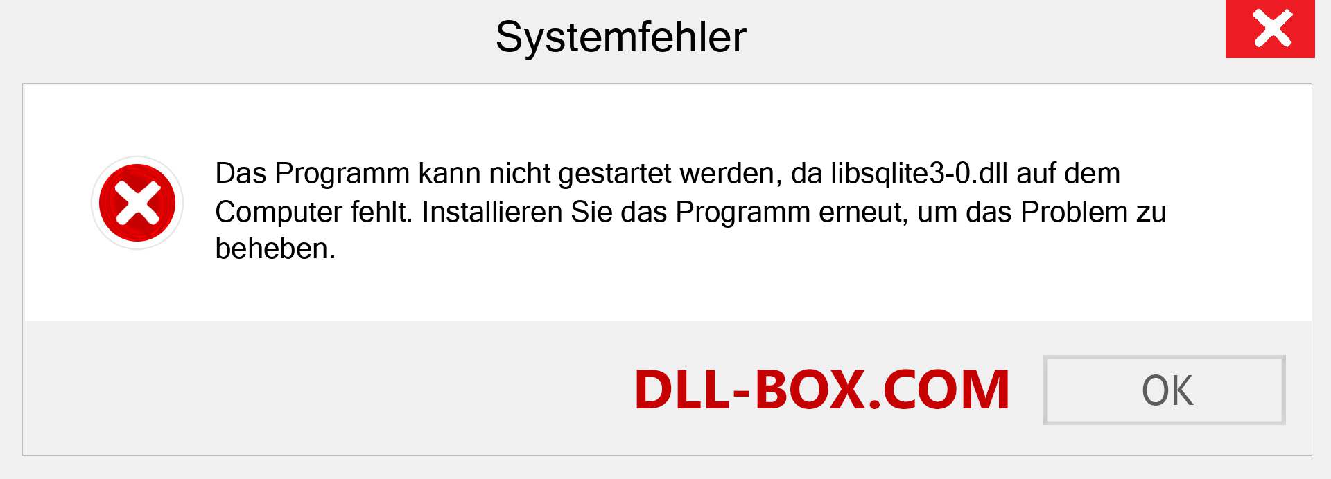 libsqlite3-0.dll-Datei fehlt?. Download für Windows 7, 8, 10 - Fix libsqlite3-0 dll Missing Error unter Windows, Fotos, Bildern