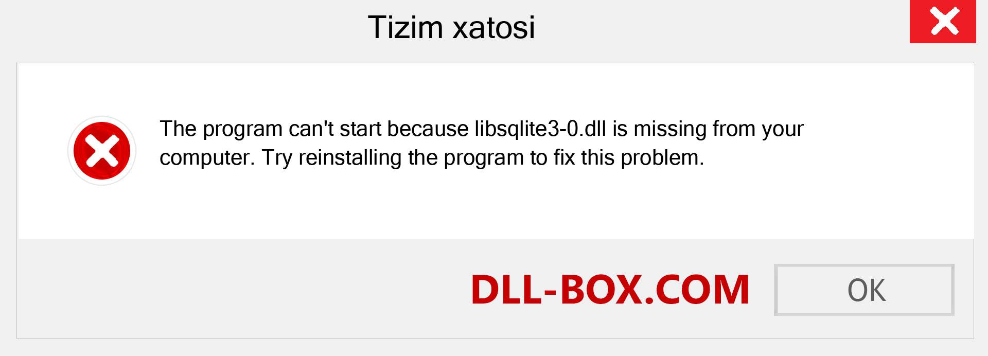 libsqlite3-0.dll fayli yo'qolganmi?. Windows 7, 8, 10 uchun yuklab olish - Windowsda libsqlite3-0 dll etishmayotgan xatoni tuzating, rasmlar, rasmlar